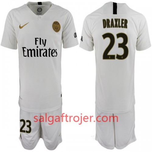 Paris Saint-Germain Fodboldtrøjer Draxler 23 Børn Udebanesæt 2018/19 Kort ærmer Paris Saint-Germain Fodboldtrøjer Draxler 23 Børn Udebanesæt 2018/19 Kort ærmer